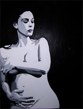 Painting of Monica Pregnant